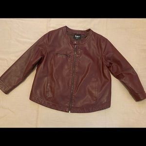 Faux leather Burgundy Moto jacket